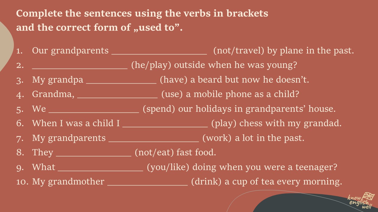 Grandparents Day - Speaking Questions + "used to" lesson - obrazek 3
