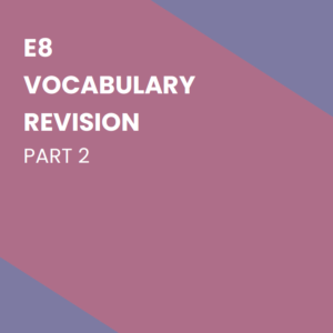 E8 Vocabulary Revision Part 2