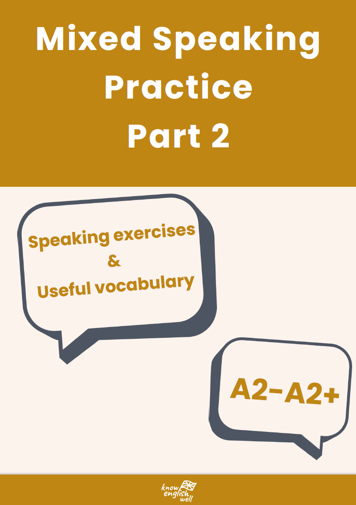 Mixed Speaking Practice A2/A2+ Part 2